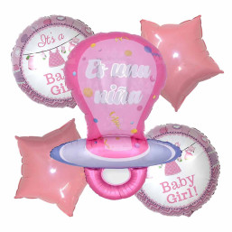 Foil Balloon – Baby Nipple Pacifier – It’s a Baby Girl, 5pcs./set